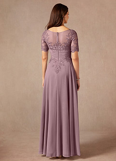 Azazie Raissa Mother of the Bride Dresses Dusty Rose A-Line Lace Chiffon Dress image2