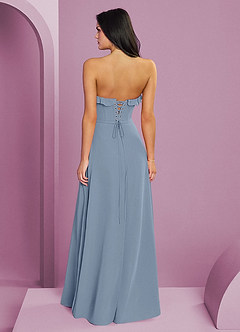 Barbie ♥ Azazie Jurken voor bruidsmeisjes Jurk van Chiffon met A-Lijn Sweetheart Halslijn Stoffig Blauw image2