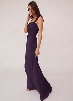 Barbie ♥ Azazie Bridesmaid Dresses Plum A-Line Sweetheart Neckline Chiffon Dress image4