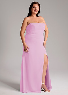 Azazie Leonis Bridesmaid Dresses Candy Pink Sheath Strapless Chiffon Convertible Dress image14