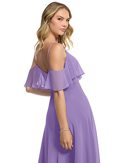 Azazie Jean Vestidos de damas de honor Vestido de Tahití de Gasa de Corte en A Convertible image7
