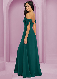 Barbie ♥ Azazie Bridesmaid Dresses Peacock A-Line Off the Shoulder Chiffon Convertible Dress image13