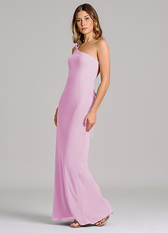 Azazie Monroe Suknie dla druhen Osłona Jedno ramię Szyfon Do ziemi Sukienka image4