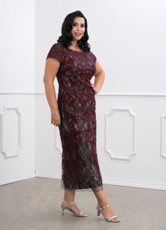 Azazie Alyssum Mother of the Bride Dresses Cabernet Sheath Scoop Lace Dress image8