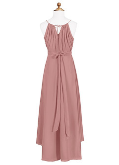 Azazie Oaklynn Junior A-Linie Plissee Chiffon Kleid Altrosa image7