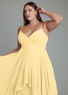 Azazie Zaina Vestidos de damas de honor Vestido Butter de Gasa de Línea A image12