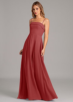 Azazie Lucienne Bridesmaid Dresses Rust A-Line Strapless Chiffon Convertible Dress image6
