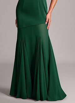 Azazie Uma Bridesmaid Dresses Dark Green Mermaid Strapless Chiffon Convertible Dress image6