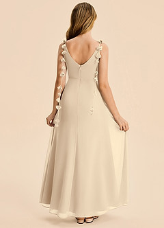 Azazie Gumdrop Junior Champagne Empire Pleated Chiffon Dress image6