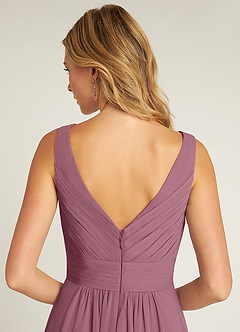 Azazie Pierrette Bridesmaid Dresses Vintage Mauve A-Line Pleated Chiffon Dress image6