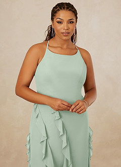 Christian Siriano Bridal for Azazie 1006 Bridesmaid Dresses Agave Mermaid Ruched Chiffon Dress image14