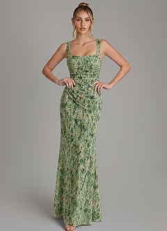 Azazie Agustina Bridesmaid Dresses Meadow Bloom Mermaid Corset Chiffon Dress image1