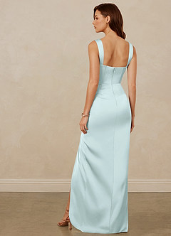 Christian Siriano Bridal for Azazie 1017 Robes de demoiselle d'honneur Robe Fourreau en Satin extensible Encolure en Forme de Cœur Verre De Mer image5