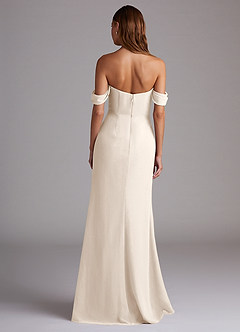 Azazie Saige Bridesmaid Dresses White Alabaster A-Line Off the Shoulder Chiffon Convertible Dress image7