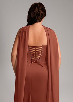 Azazie Sorrel Bridesmaid Dresses Auburn Mermaid Strapless Stretch Satin Convertible Dress image14