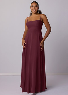 Barbie ♥ Azazie Bridesmaid Dresses Cabernet A-Line Chiffon Dress image7