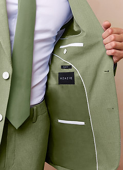 front James Pistachio Structured Stretch Suit Jacket