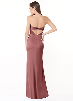 Azazie Leonis Bridesmaid Dresses Amethyst Mermaid Pleated Stretch Satin Convertible Dress image5