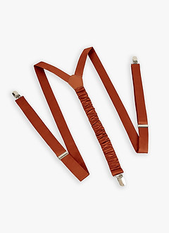 front Matching Matte Satin Bow Tie & Suspenders Set