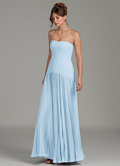 Azazie Yuliana Bridesmaid Dresses Sky Blue A-Line Strapless Chiffon Dress image5