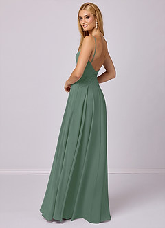 Barbie ♥ Azazie Bridesmaid Dresses Eucalyptus A-Line Chiffon Dress image4