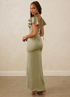 Christian Siriano Bridal for Azazie 1005 Bridesmaid Dresses Moss Green Sheath Sweetheart Neckline Stretch Satin Dress image8