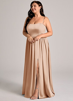 Azazie Calianna Bridesmaid Dresses English Rose A-Line Off the Shoulder Stretch Satin Convertible Dress image15