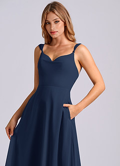 Azazie Beatrice Bridesmaid Dresses Dark Navy A-Line Sweetheart Neckline Chiffon Dress image6