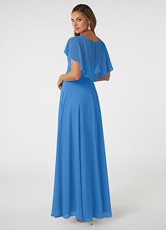Azazie Jamie Bridesmaid Dresses Blue Jay A-Line Chiffon Dress image4