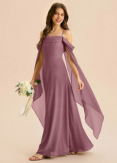 Azazie Moana Junior Amethyst A-Line Pleated Chiffon Dress image1
