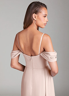 Azazie Amyra Bridesmaid Dresses Rose Petal Sheath Off the Shoulder Chiffon Convertible Dress image7