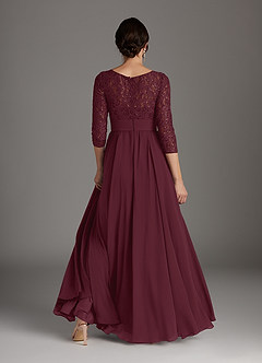 Azazie Carmena vestidos de madre de la novia Vestido de Cabernet de Gasa de Corte En A con Lentejuela image5