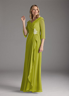 Azazie Jaycee Abiti per la Madre della Sposa Abito A-Line in Chiffon Citronella image4