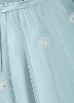 Azazie Doe Vendita Finale Abito A-Line in Tulle Pizzo Nebbia image8