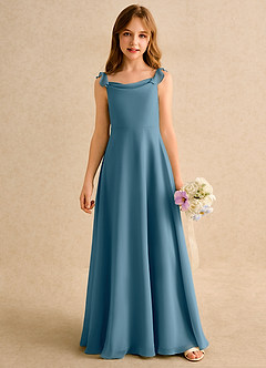 Azazie Puppy Girls Formal Flower Girl Dresses Bermuda A-Line Pleated Chiffon Dress image5