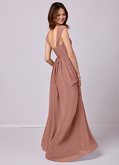 Barbie ♥ Azazie Bridesmaid Dresses Cedar Rose A-Line Corset Chiffon Dress image4