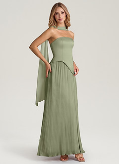 Azazie Tierney Bridesmaid Dresses Pistachio A-Line Strapless Chiffon Convertible Dress image7