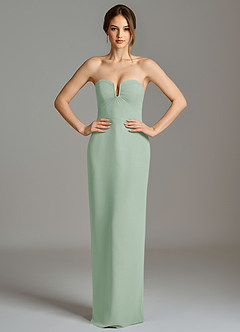 Azazie Darcie Abiti da Damigella Abito Convertibile Tubino in Chiffon Senza Cinturino Agave image4