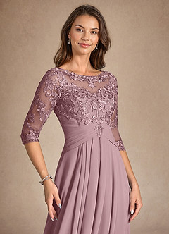 Azazie Marietta Mother of the Bride Dresses Dusty Rose A-Line Lace Dress image7