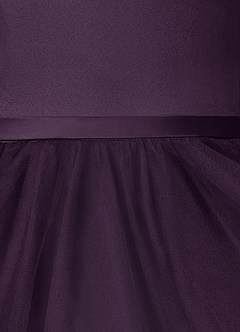 Azazie Marybell Jurken voor bloemenmeisjes A-Lijn Jurk van Tule Boog Pruim image4