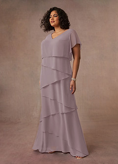 Azazie OHara Mother of the Bride Dresses Dusk A-Line V-Neck Chiffon Dress image13