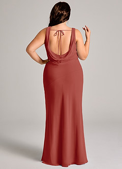 Azazie Rylina Bridesmaid Dresses Terracotta Mermaid Pleated Chiffon Dress image11