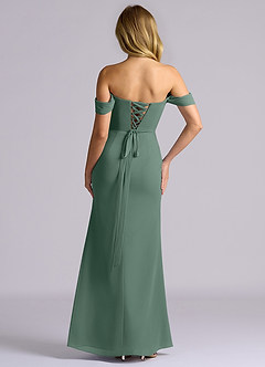Azazie Heidi Bridesmaid Dresses Sea Moss Mermaid Corset Chiffon Dress image5