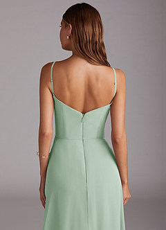 Azazie Marley Bridesmaid Dresses Agave A-Line Off the Shoulder Chiffon Convertible Dress image11