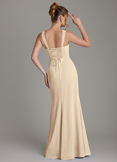 Azazie Agustina Bridesmaid Dresses Champagne Mermaid Corset Chiffon Dress image7