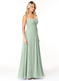 Azazie Yazmin Bridesmaid Dresses Agave A-Line Sweetheart Neckline Chiffon Convertible Dress image5