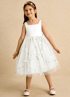 Azazie Bean Flower Girl Klänningar Klä Balklänning i Tyll Rosett image3