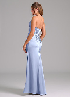Azazie Lucille Robes de demoiselle d'honneur Robe Sirène Convertible en Satin extensible Sans bretelle Eis image4