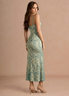 Leah Platinum Teal Maxi Dress image2