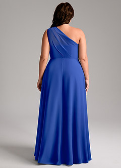 Azazie Phaedra Brautjungfernkleider A-Linie One-Shoulder Chiffon Kleid Königsblau image10